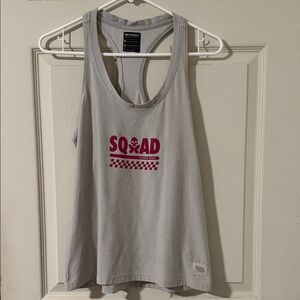 Gray Tank Top with Red Print